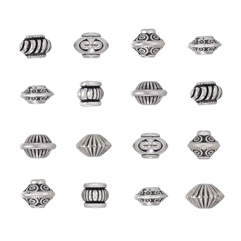 

105pcs/box Alloy Spacer Beads for Charm Bracelets DIY Jewelry Making Silver Color Mixed Shape 5-7.8x4.5-7.5mm Hole: 1-3mm
