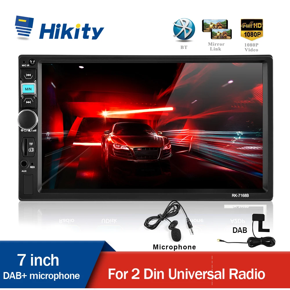 

Hikity 2 Din Car Radio DAB Microphone 7" Car Multimedia MP5 Player Mirror Link Car Stereo For Volkswagen Skoda Nissan Hyundai