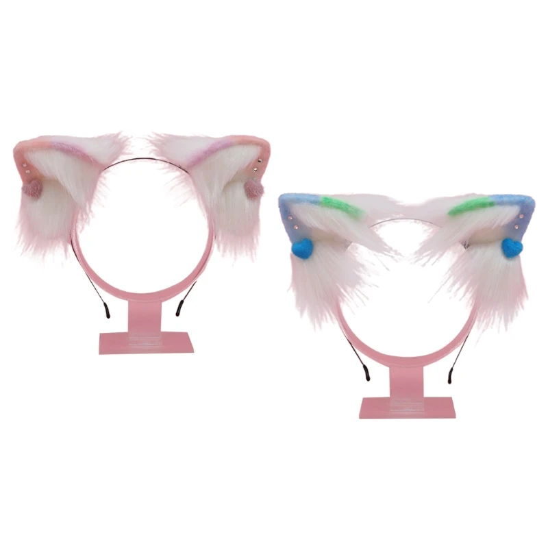Пушистые кошачьи ушки искусственное кольцо с сердцем Лолита милый головной убор