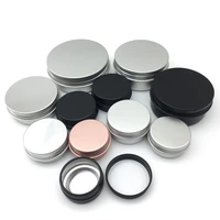50pcs cream jar round tin cosmetic lip balm containers nail craft pot refillable bottle screw thread lids empty aluminum cans