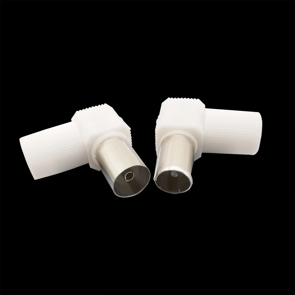 4Pcs TV Antenna 90 Degrees Right Angle Connectors Male and Female RF Coaxial Antennas Adapter White |