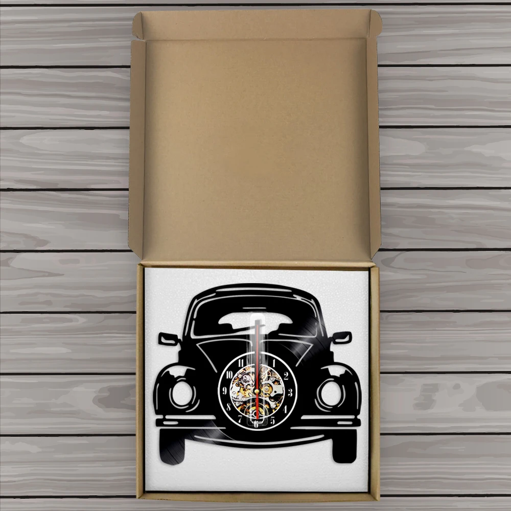 Тема в форме автомобиля современный дизайн виниловая запись настенные часы