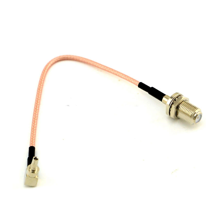 10pcs RF adapter  RF connector  F to CRC9 Cable F Female to CRC9 Right angle RG316 Pigtail 15cm /50CMCable for antenna   booster