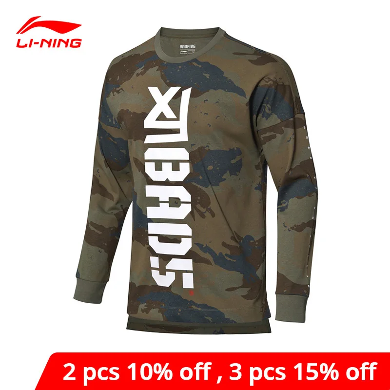 Мужская баскетбольная футболка Li-Ning BAD FIVE свободная Спортивная с длинными