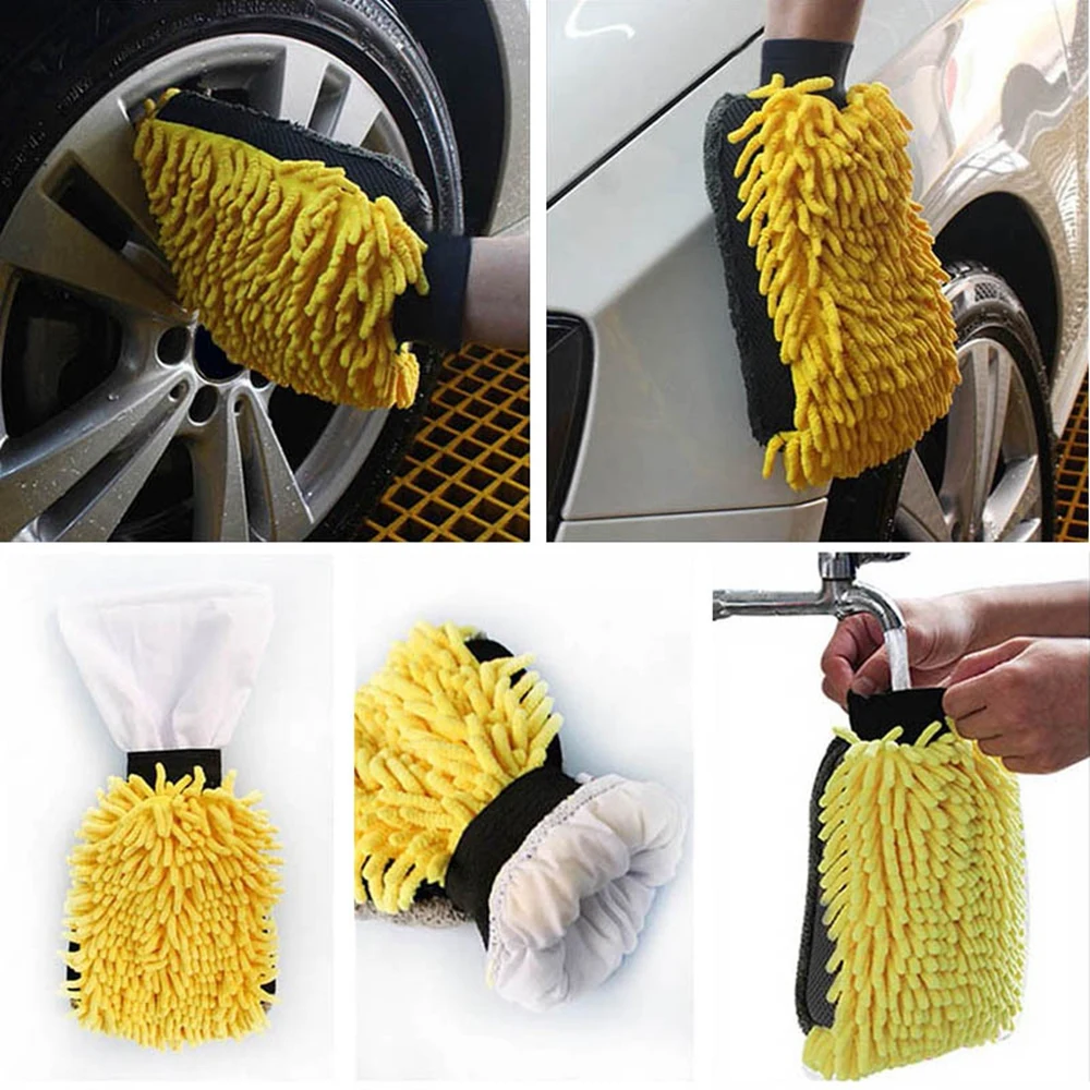 Перчатки для мытья автомобиля из микрофибры кораллового флиса инструменты
