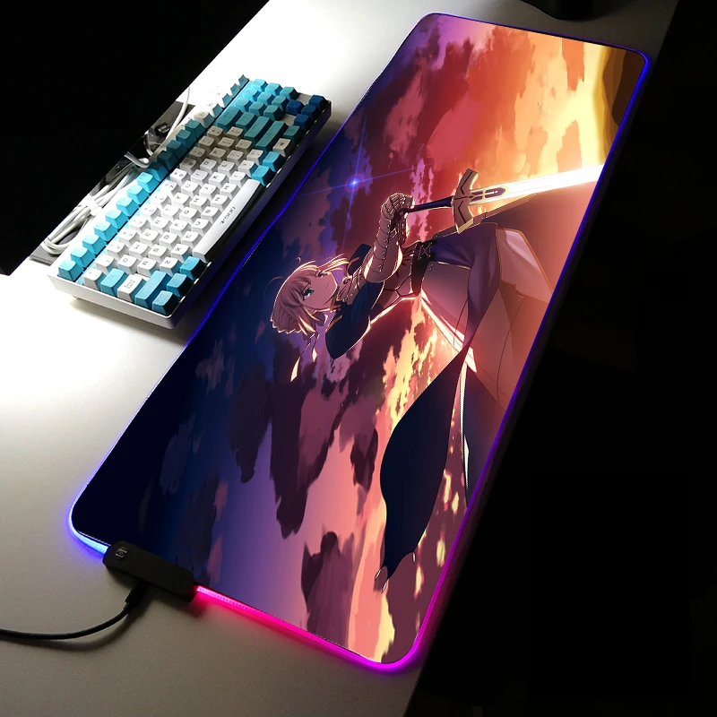 Rgb-коврик, Аниме Коврик для мыши FateStay, ночной коврик для мыши, xxl ...