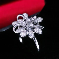 visisap simple flower full zircon wedding rings for women unique shiny fine ring korean hot selling fashion jewelry b2869