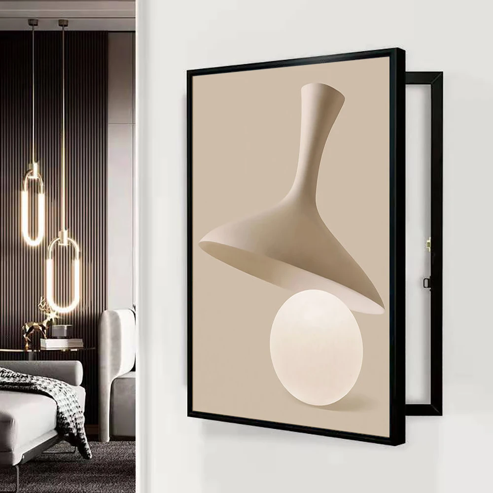 Nordic Decorative Painting Of Meter Box Wall Art Print Poster Murals Home Room Decoration Free Punch Occlude and Switch Frame |