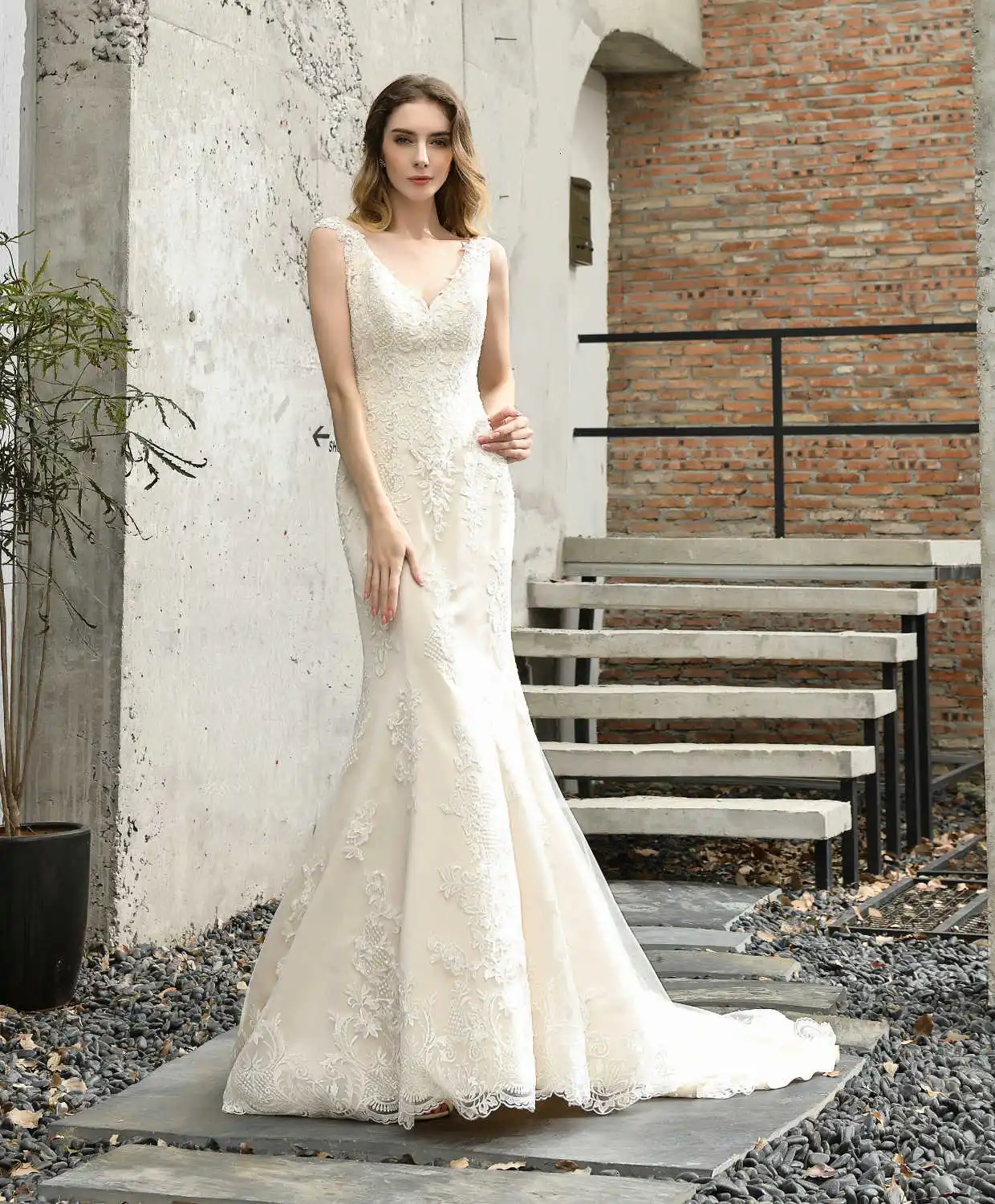 Vivian's Bridal 2020 модное кружевное свадебное платье Элегантное Бисероплетение