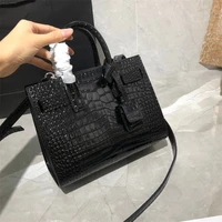 classic luxury ladies handbag messenger bag crocodile grain leather shoulder chain briefcase female growth square handbag