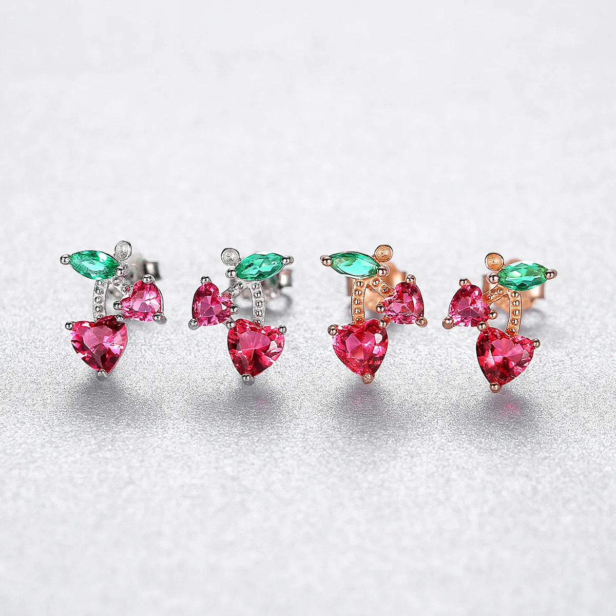 

High Jewelry S925 Sterling Silver Stud Earrings Fashion Simple Small Cherry Earrings Jewelry Gifts for Girls Gift Wholesale