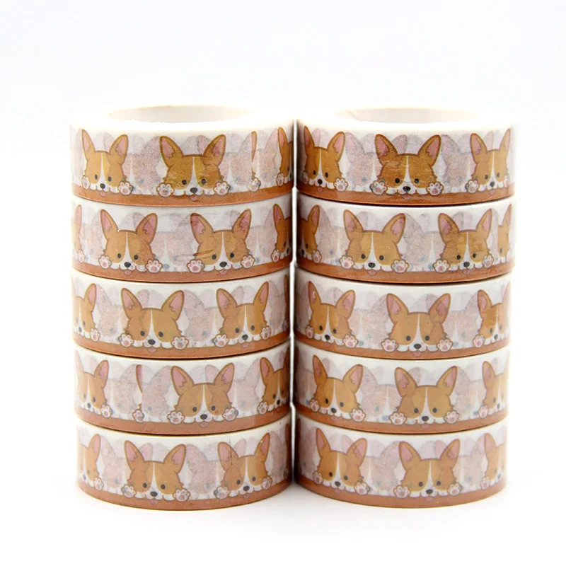 

New 10pcs/set 15MM*10M Cute Rabbit Animal Washi Tape Decorative Tape Papelaria Label Masking Sticker Tape stationery
