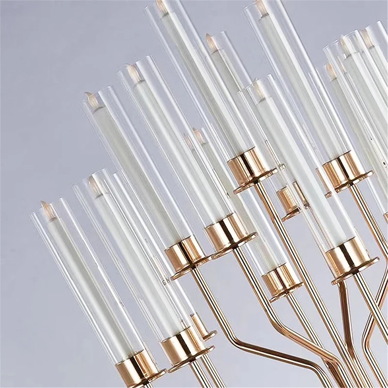 

PEANDIM 13 Heads Acrylic Candelabras 160CM Height Candle Holders Luxury Wedding Table Centerpiece Candlesticks Home Decoration