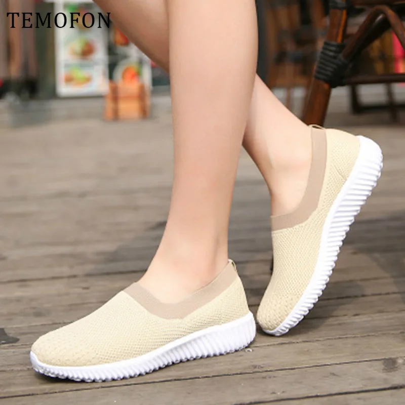 TEMOFON/Летняя женская обувь женские кроссовки ручной работы слипоны лоферы на