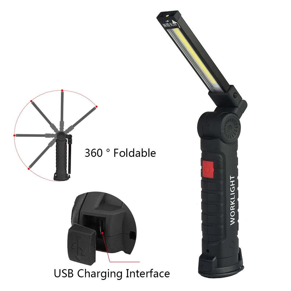 Перезаряжаемый портативный COB рабочий свет ультра яркая LED проверка фонаря лампа
