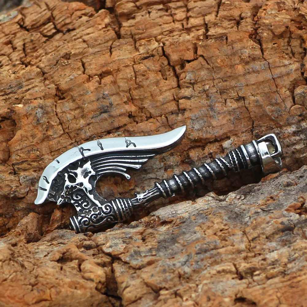 Мужское скандинавский Викинг ожерелье из нержавеющей стали с топором талисман |