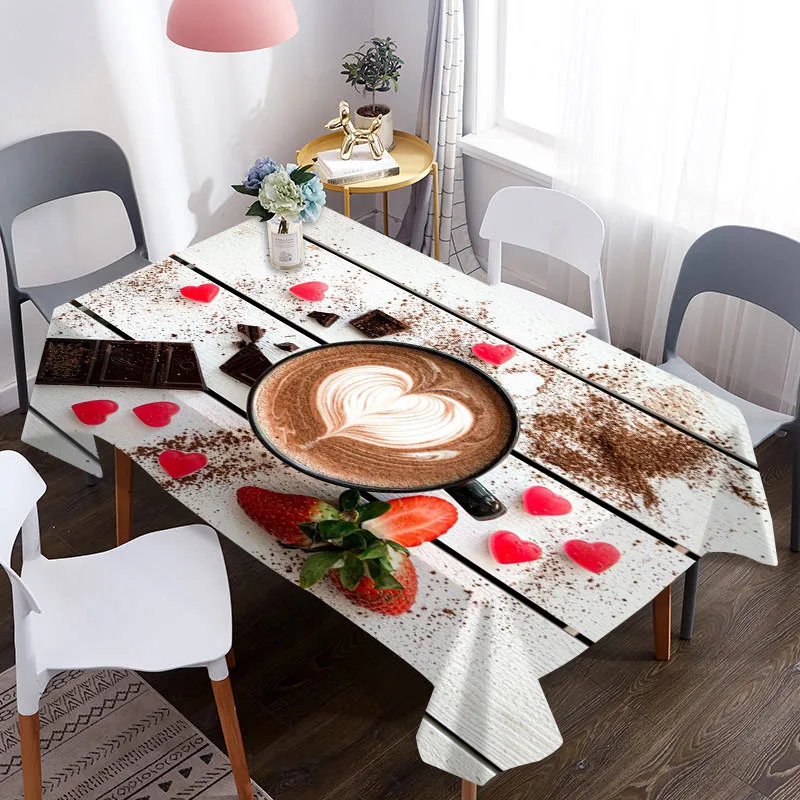 Скатерть 3D с рождественским узором водонепроницаемая ткань для журнального