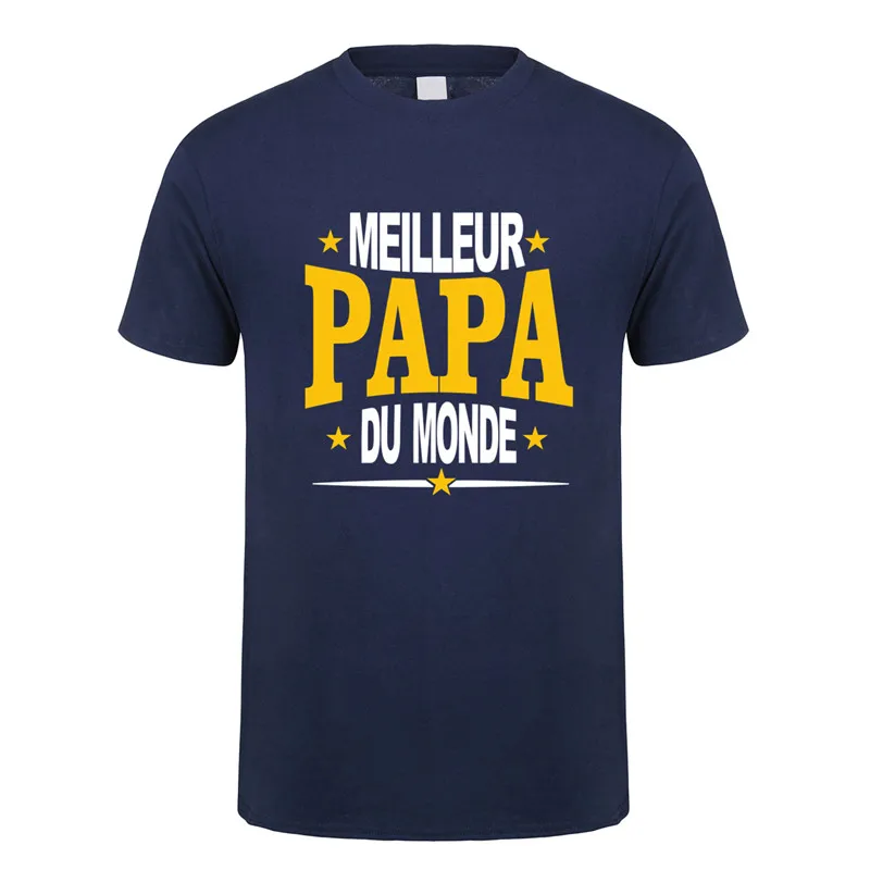 MEILLEUR PAPA и I Love DU MONDE Футболка короткий рукав Для мужчин Французский папы футболки