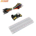 Комплект 3 в 1, модуль питания для макетной платы MB102, 5 В3,3 В, печатная плата MB-102, 830 точек, беспаечный прототип, печатная плата, 65 гибких перемычек