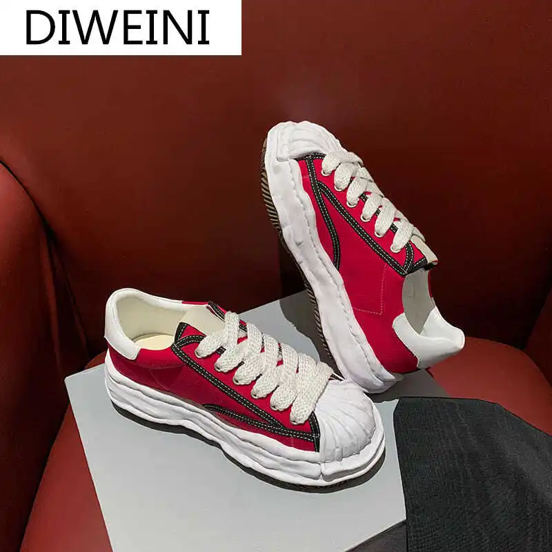 

Spring 2021 New Women's Casual Fashion Lace-up Sneakers Women's Platform Soft Sole Comfortable Platform Vulcanized Women's Shoes
