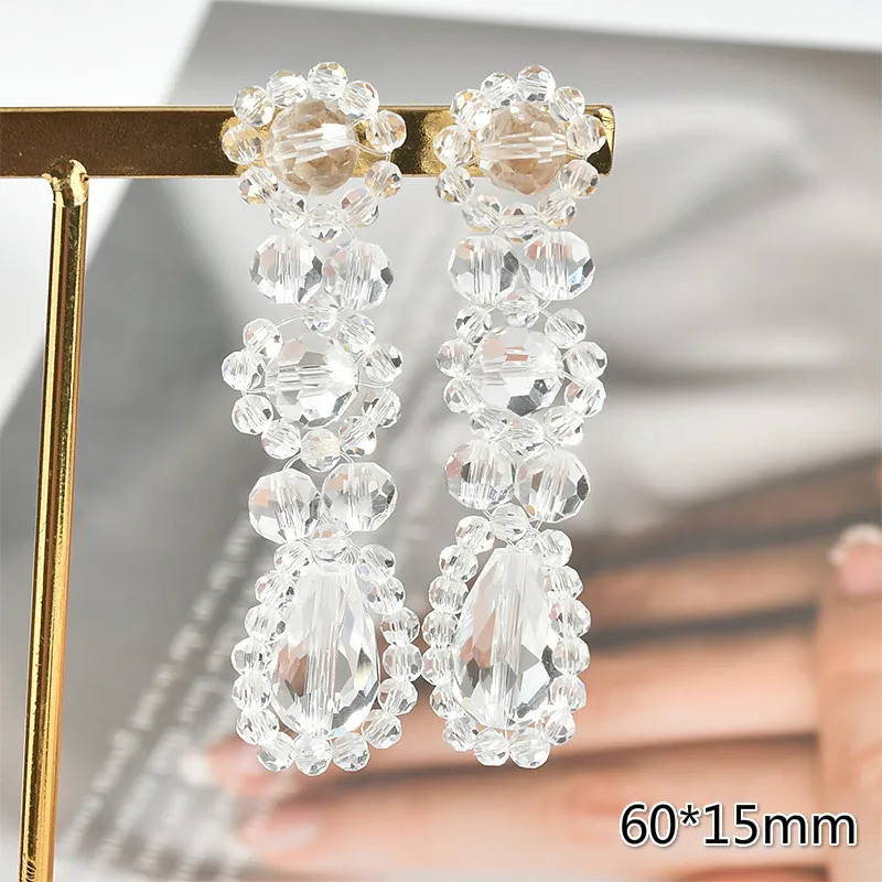 Инс холодный ветер хрустальные цветы прозрачные длинные серьги материал