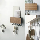 Вешалка для ключей, декоративный простой маленький настенный крючок, компактная, легкая в установке, винтажная деревянная стойка для хранения в спальне