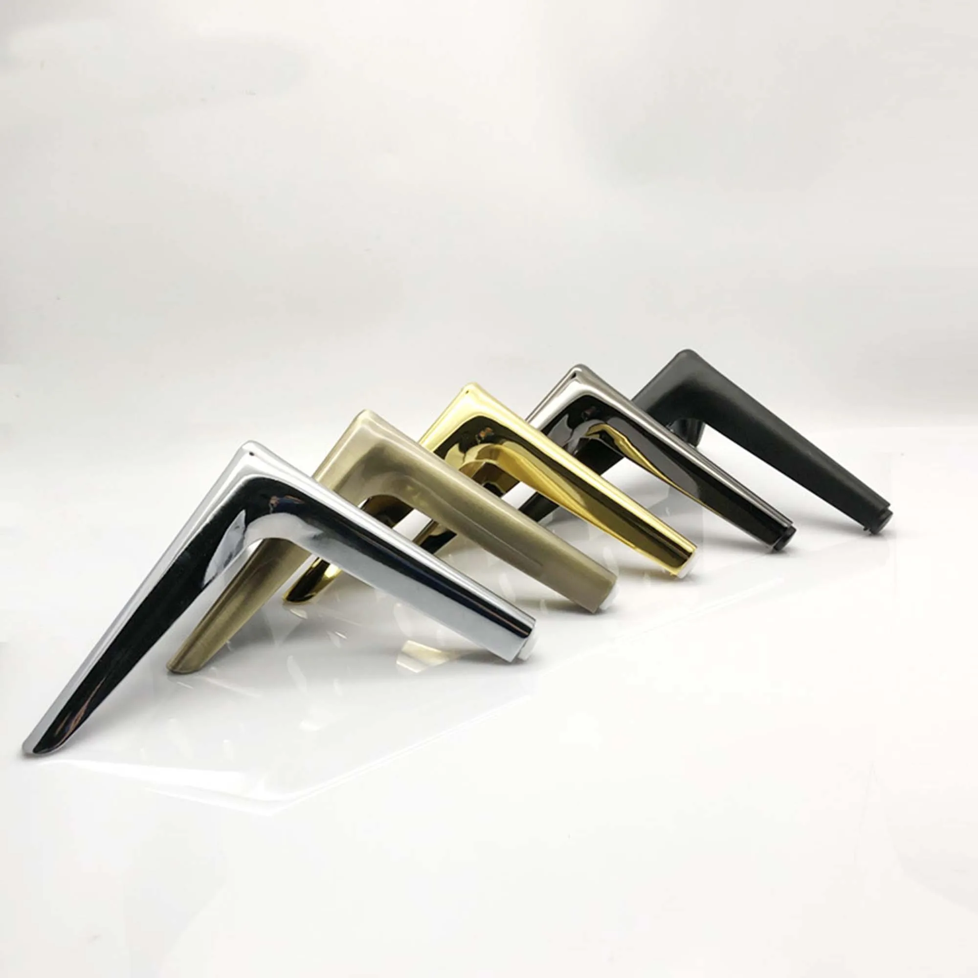 

4pcs 12/15cm Coffee Table Legs for Furniture Metal TV Bathroom Kitchen Bed Desk Semicircle Short Side With Mounting Screws