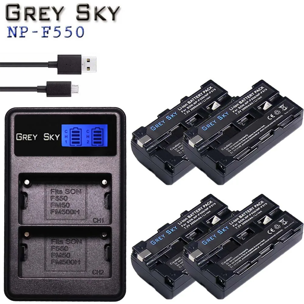 4 шт. встроенная батарея F550 NP F330 F750 + двойное зарядное устройство для sony|Цифровые