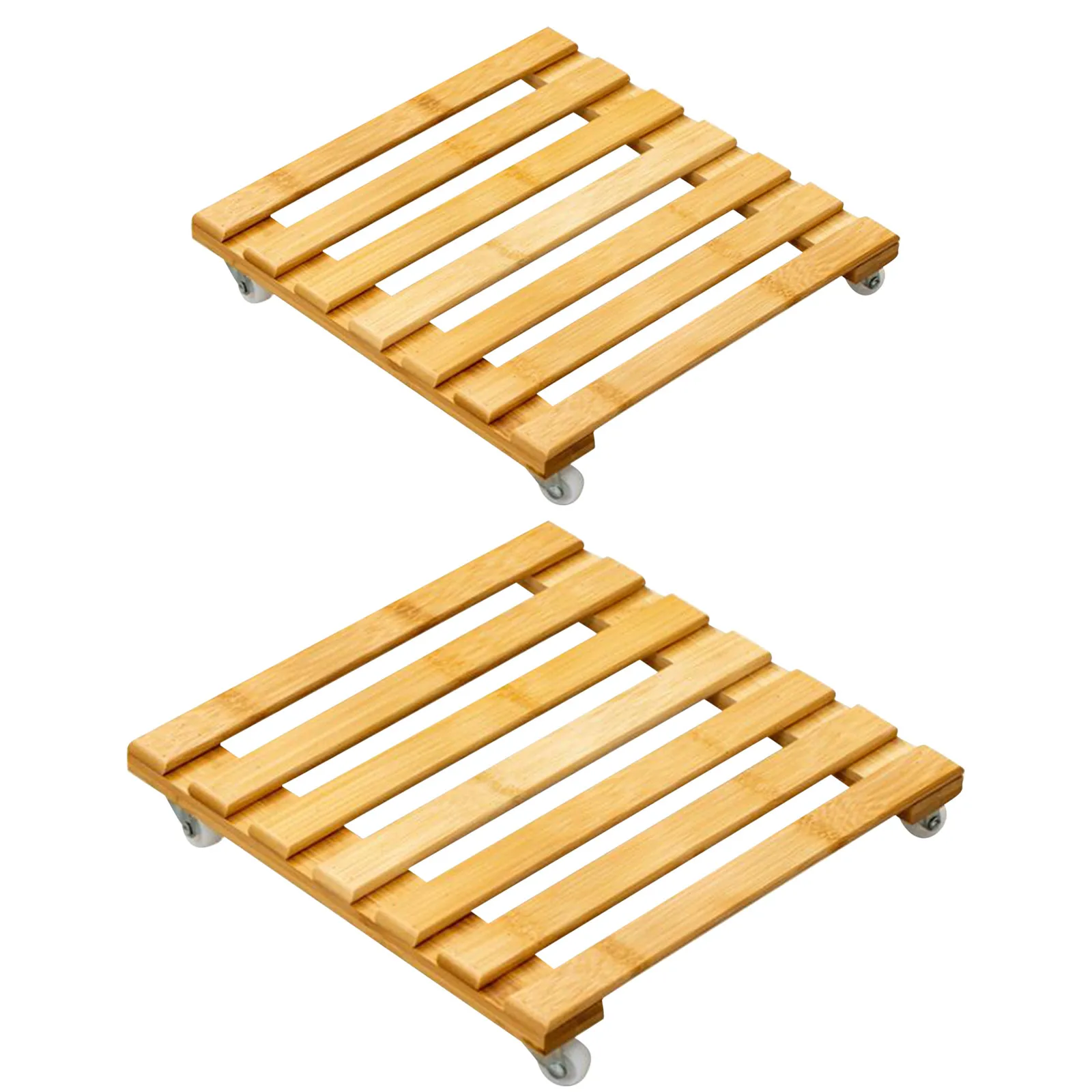 

Plant Pot Base Roller Moving Tray With Wheel Tray Torus Holder Wood Square Plant Caddy Plant Stand with Roller #BO