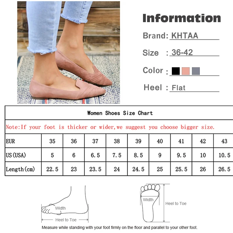 

Women Flat Shoes Pointed Toe Flock Slip On Shallow Female Casual Solid Footwear Spring Autumn Suede Comfortable Ladies Plus Size