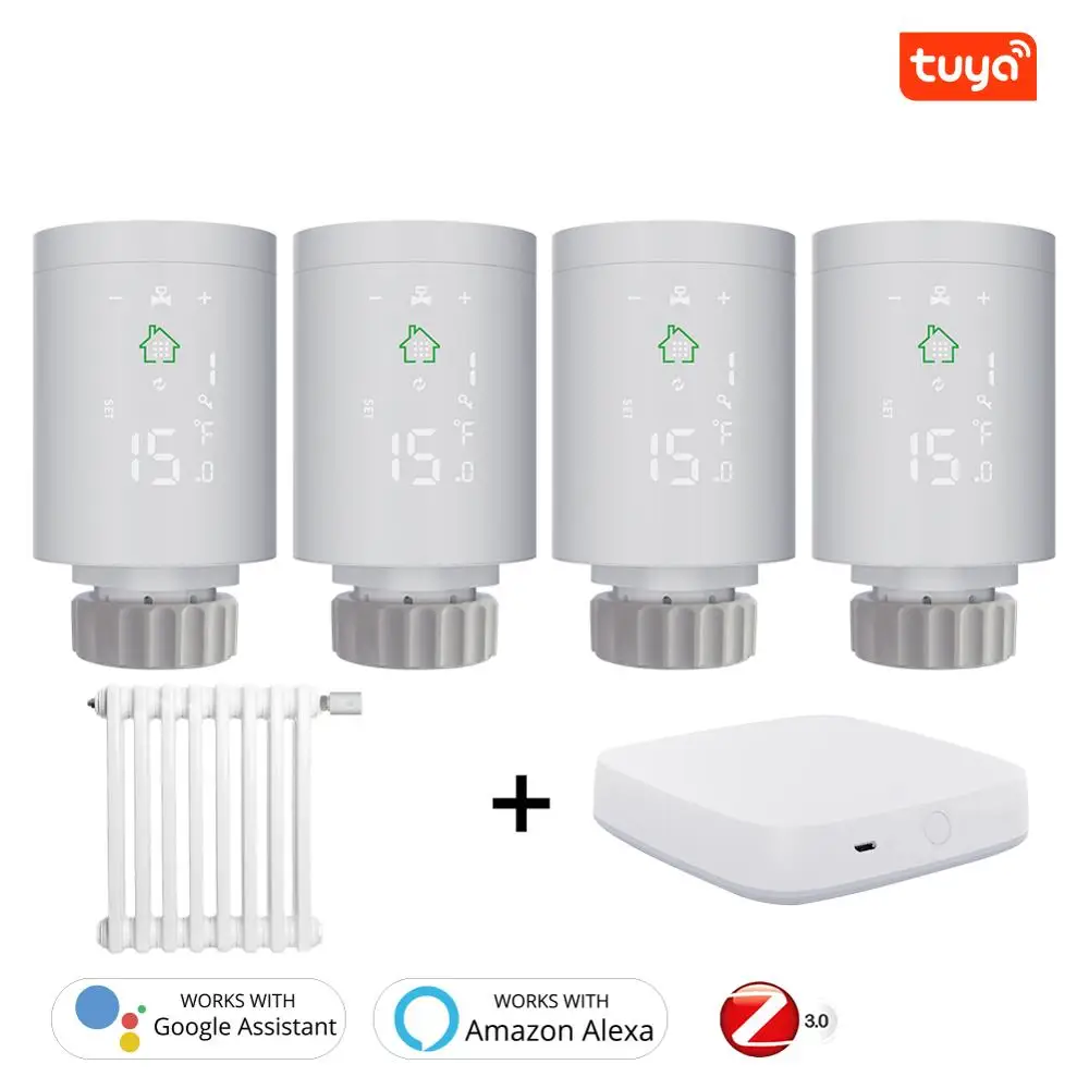 Умный термостатический клапан радиатора Tuya Zigbee привод система отопления