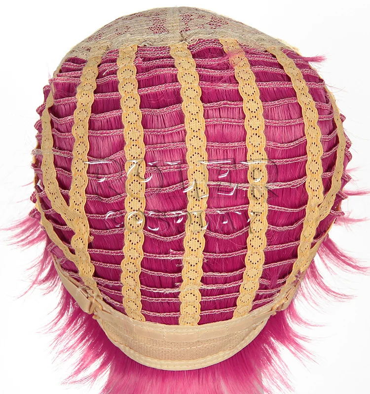 Короткие Розовые термостойкие синтетические волосы для костюмированной