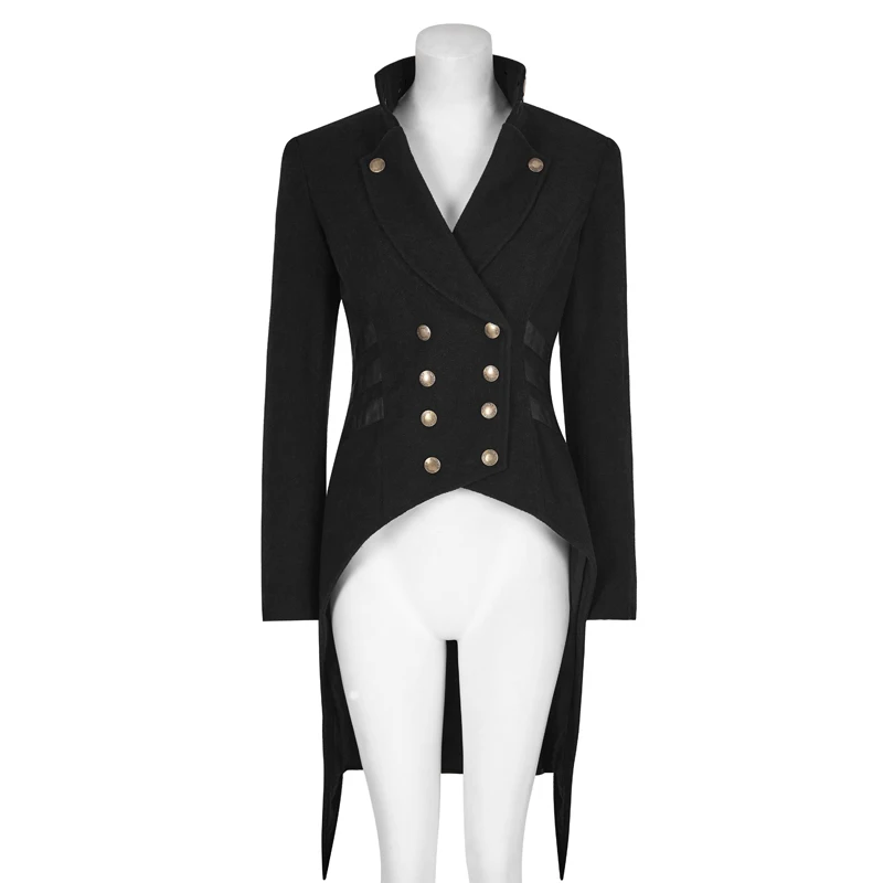 Женская приталенная куртка в стиле стимпанк RAVE шерстяная из смешанной кожи с