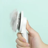 self cleaning slicker brush for dog and cat removes undercoat tangled hair massages particle pet comb improves circulation