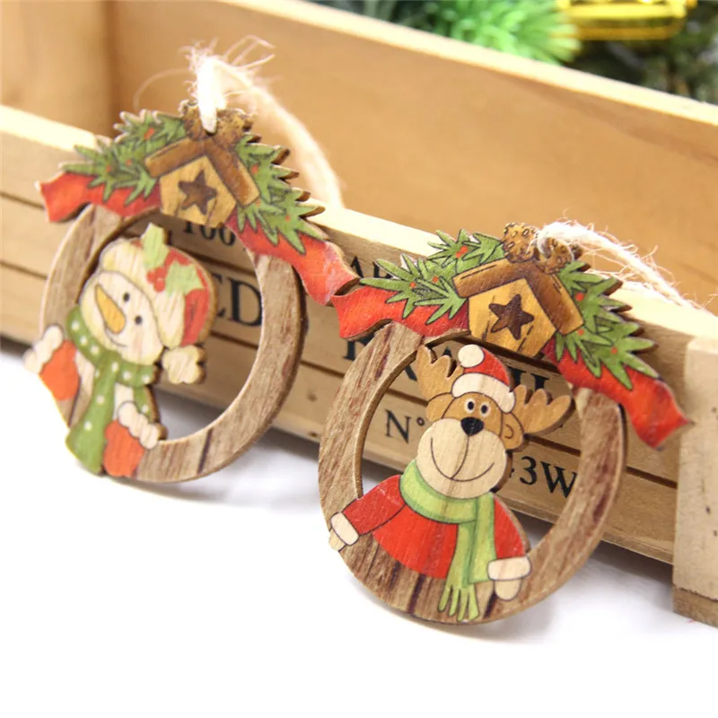 Рождественский деревянный олень снеговик Старая форма Рождественская елка