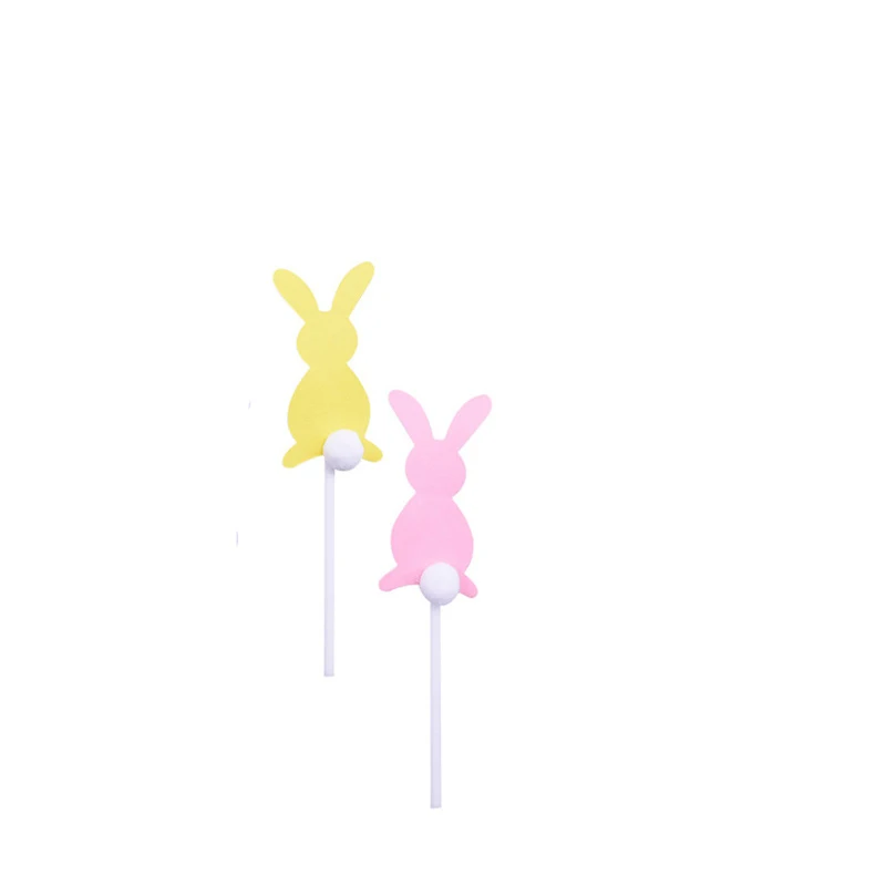 

New 5pcs/lot Cute Rabbit Easter Paper Cake Toppers Animal Easter Sunday Cake Topper for Easter Birthday Party Cake Decorations