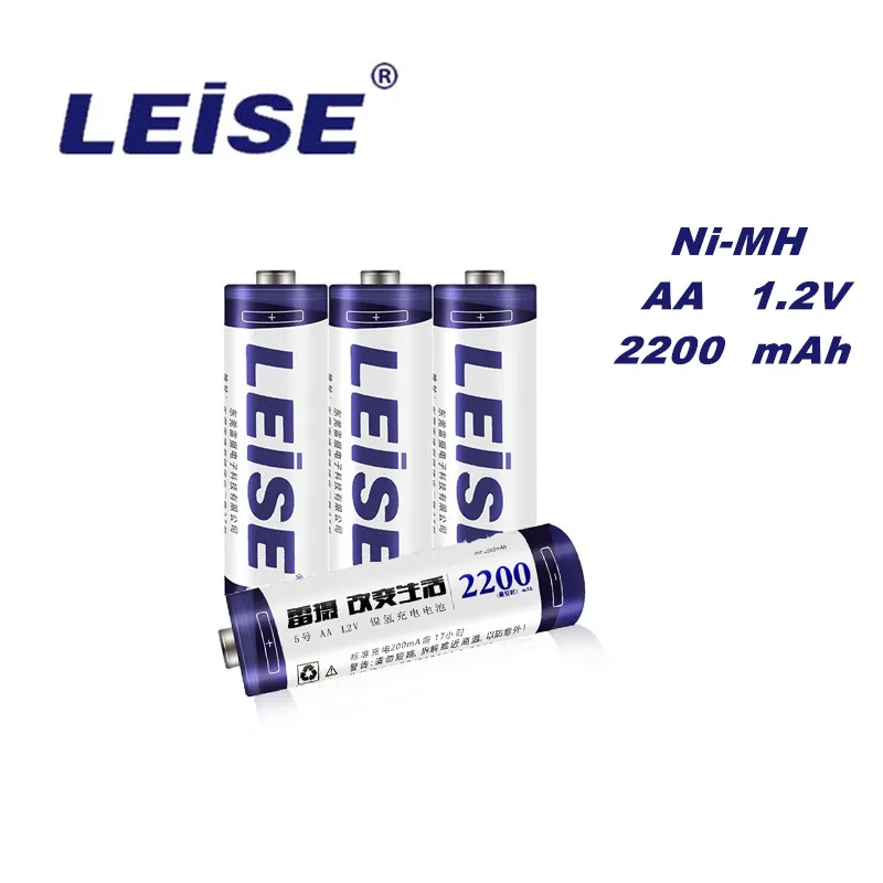 Оригинальный AA 2200mAh перезаряжаемый аккумулятор NiMH Leise Новый 2A 1 2 V Ni MH
