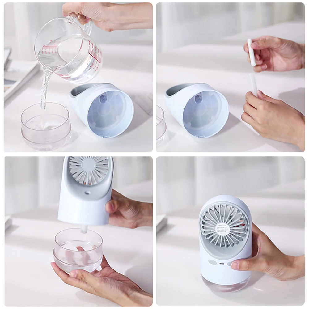 

Mini Spray Fan Creative Humidifier USB Charging Summer Fan Portable Spray Fan Office Bedroom Desktop Decorative Humidifier D156