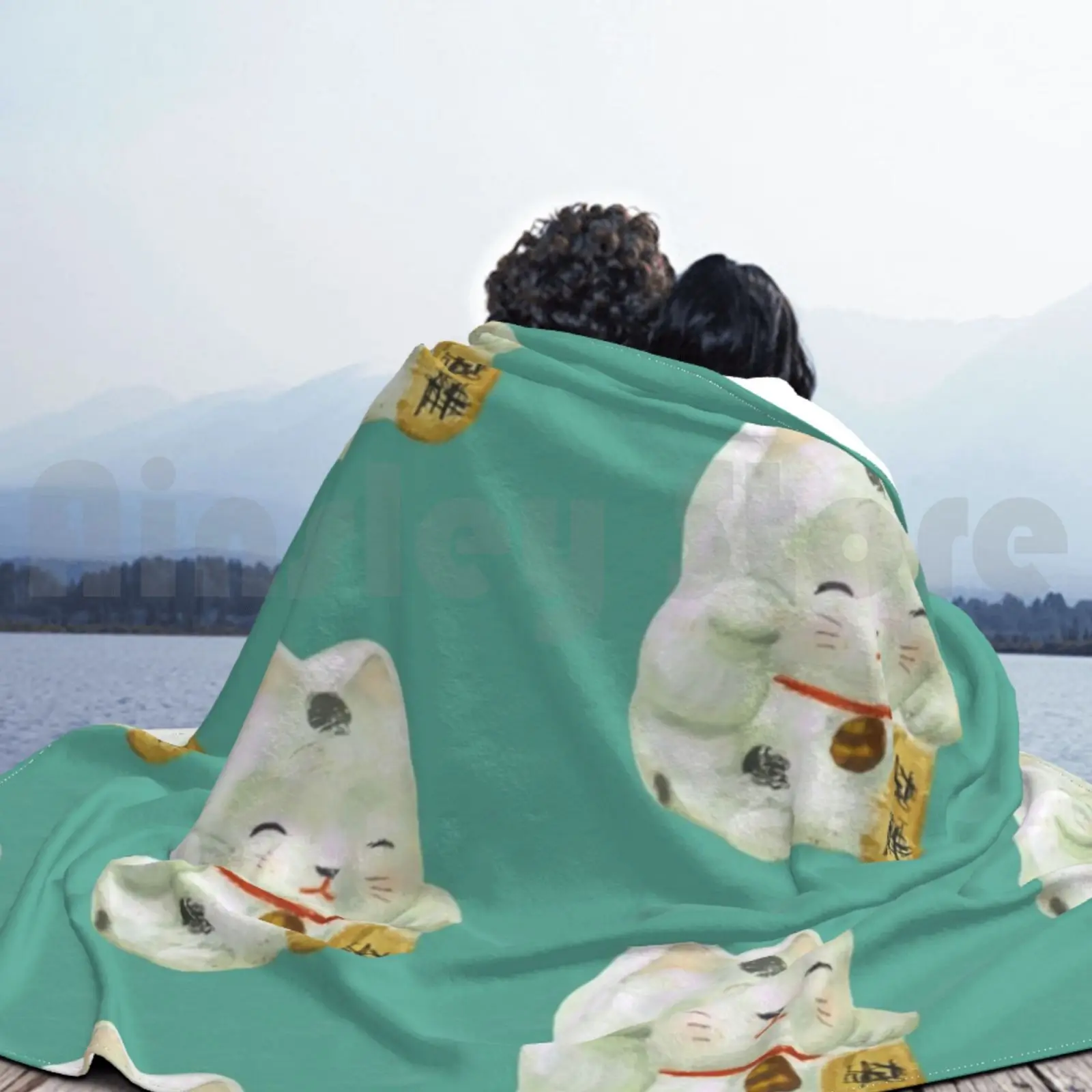 Манеки Неко очаровательная Кошка на удачу японское азиатское одеяло модное