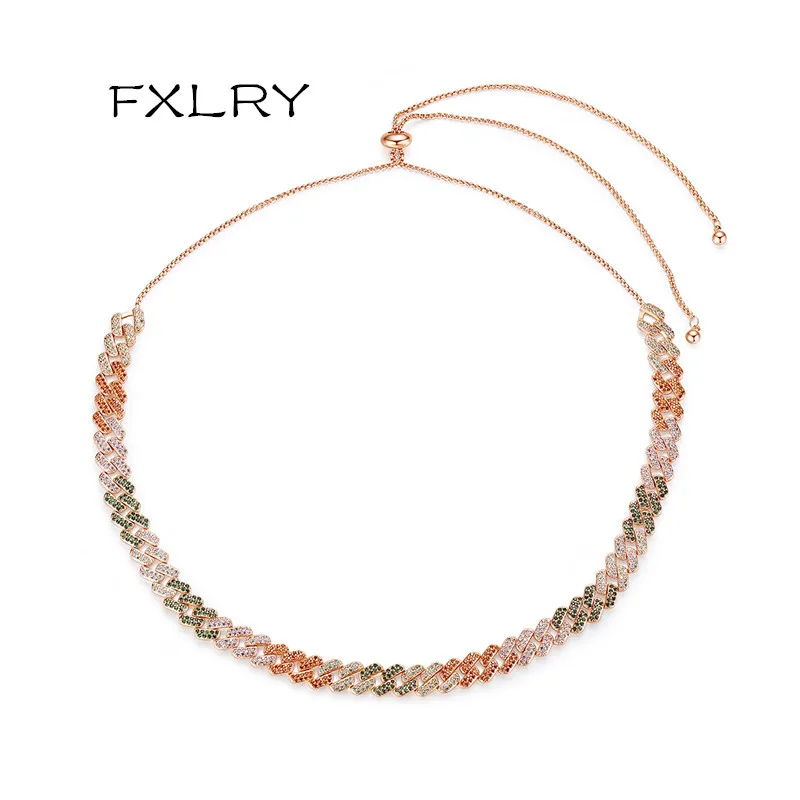 

FXLRY New Necklace Colorful Rope Chain Necklaces Trendy Fashion for Women Party Jewelry
