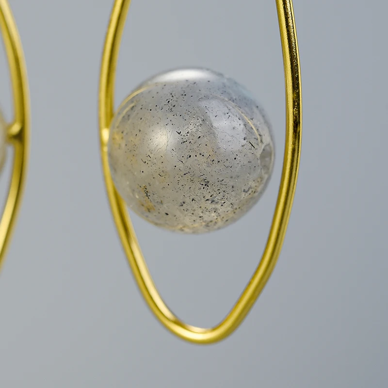 Lotus Fun Настоящее серебро 925 проба Натуральный камень Креативный дизайнер