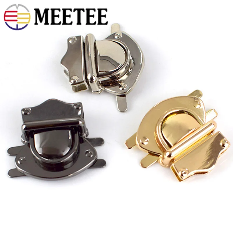 Meetee 2/5 шт. металлические замки для сумок пряжка утка язычок кошелек застежка