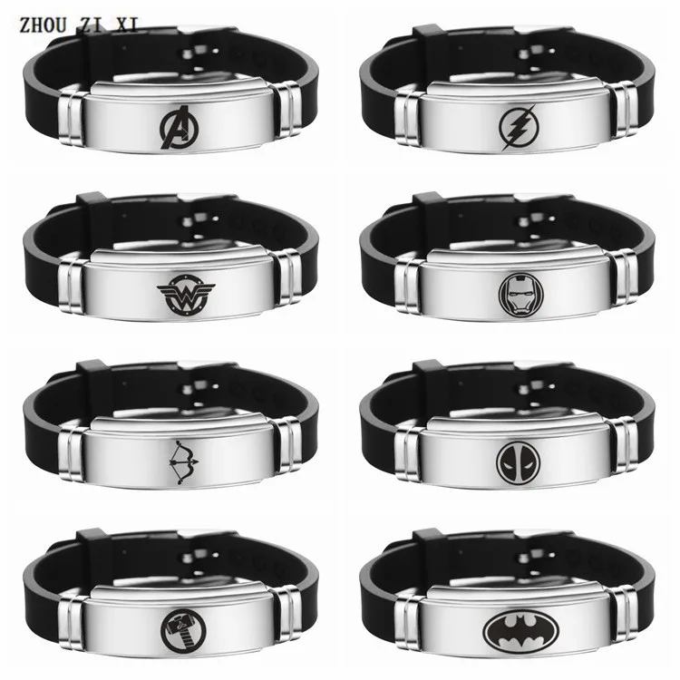Marvel Мстители Браслет Аниме Фигурка Бэтмен Америка Капитан браслет с символом