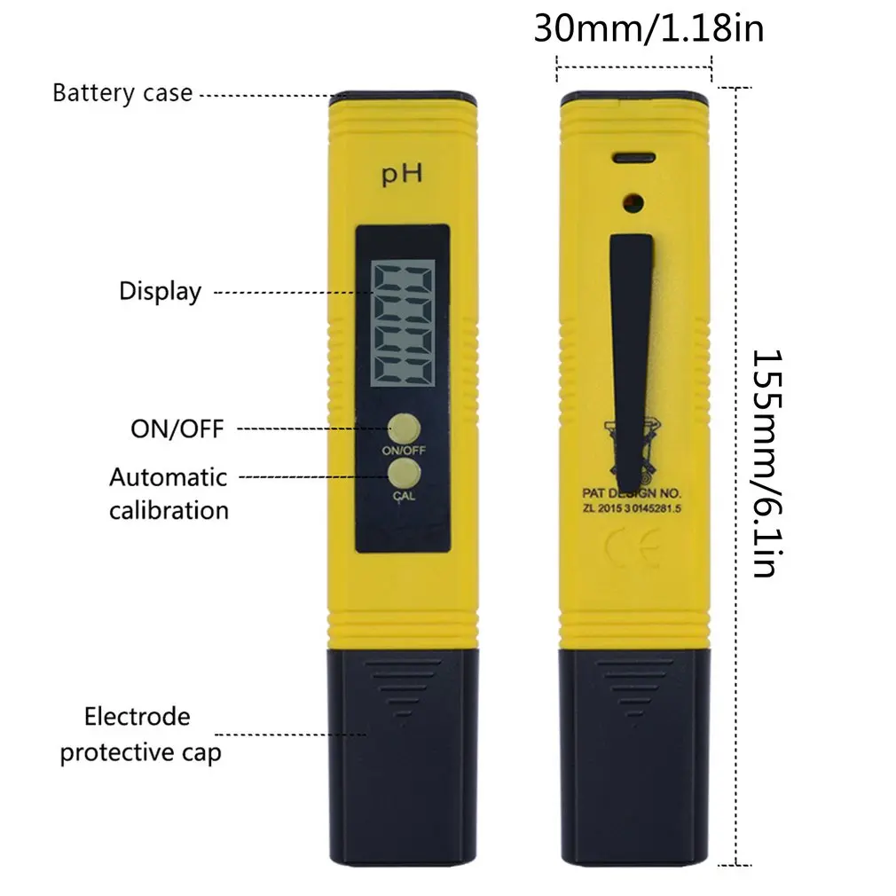 

Ph-02 Water Quality Pen PH Water Quality Detector With Large Screen Display Two Point Automatic Calibration