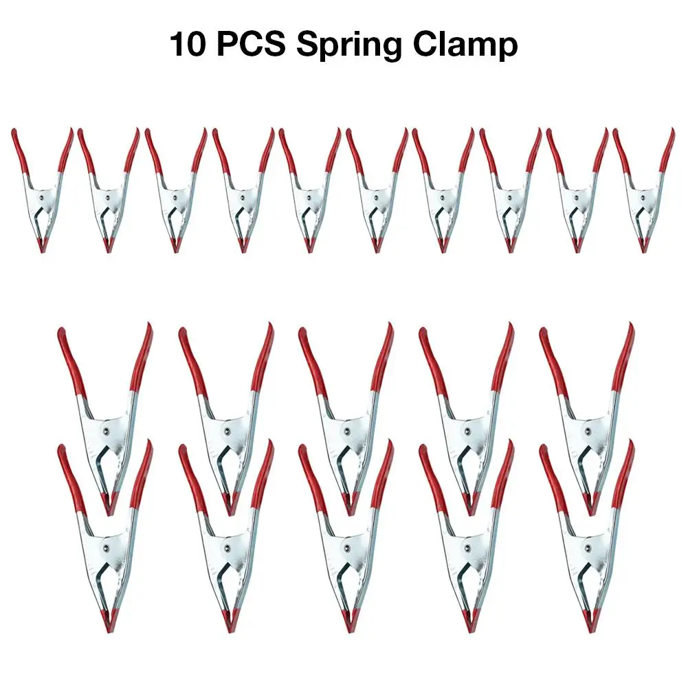 10PCS Spring Clamp A-em forma de Crocodilo Clipe Heavy Duty Metal Clipe 4 Polegada/6 Polegada Com Dicas de PVC Revestido Lidar Com Ferramentas Manuais DIY
