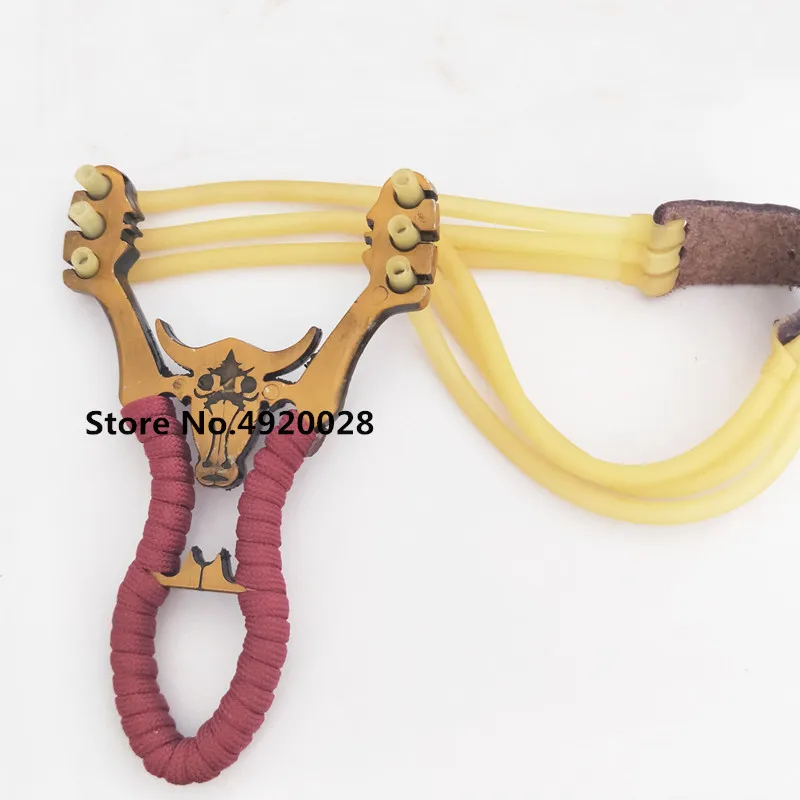 

Powerful Creative Ergonomic Gold Metal Slingshot Catapult With Rubber Band For Hunting Sports Practice Outdoor Entertainment