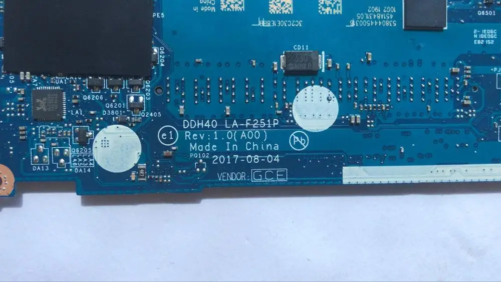 

KEFU For DELL Inspiron 7572 7472 Laptop Motherboard DDH40 LA-F251P CN 0DYVY4W CPU I5 8250U GPU MX150 100% Test Work