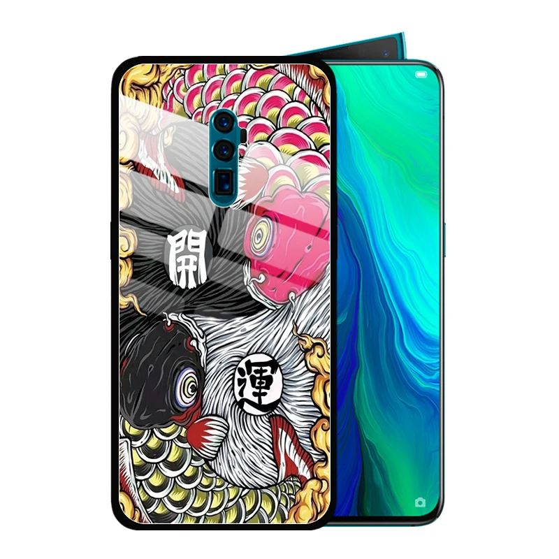 Чехол из закаленного стекла в китайском стиле God Ghost для OPPO Reno2 Z F Reno 10x zoom R17 R15 R11 Plus