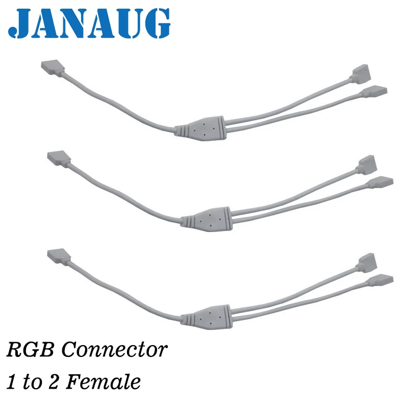 Коннектор RGB с 4 контактным удлинителем разветвитель 1 на 2 разъемами мама