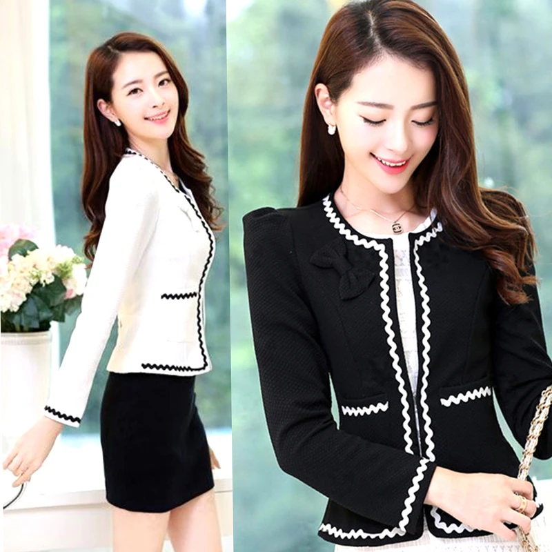 

OL Women Blazer Jacket New Vintage Elegant Formal Lady Office Work Wear Coat Slim Plus Size Blazers Femme Jackets S-XXXL
